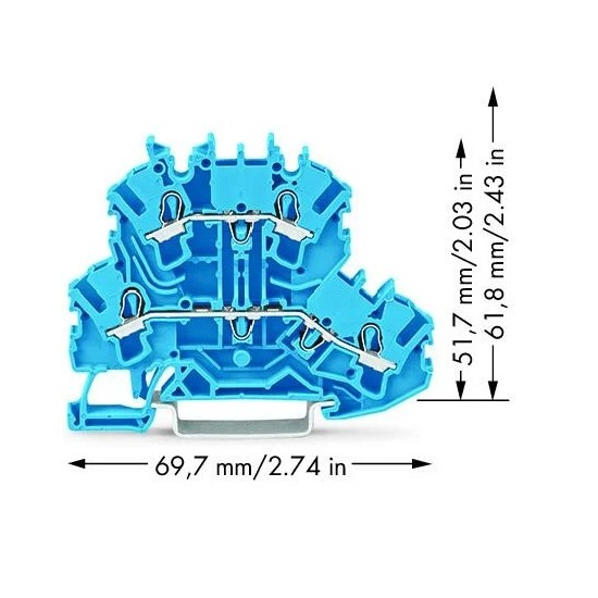 Złączka dwupiętrowa, 4-przewodowa złączka przelotowa 2,5 mm