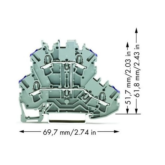 Złączka dwupiętrowa, 4-przewodowa złączka przelotowa 2,5 mm
