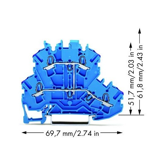 Złączka dwupiętrowa, 4-przewodowa złączka przelotowa 2,5 mm
