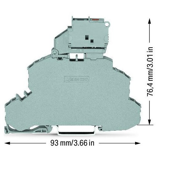 Dwupiętrowa złączka bezpiecznikowa z uchylną podstawką 2,5 mm