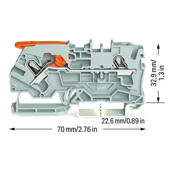 Złączka przelotowa z dźwignią i Push-in 4 mm