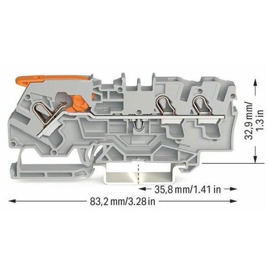 Złączka przelotowa z dźwignią i Push-in 4 mm