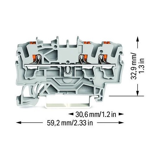 Złączka przelotowa z przyciskiem 2,5 mm