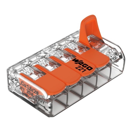 Złączka instalacyjna przeźroczysta 5-przewodowa maks. 4 mm