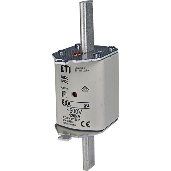 Wkładka topikowa zwłoczna NH2C gG 80A/500V