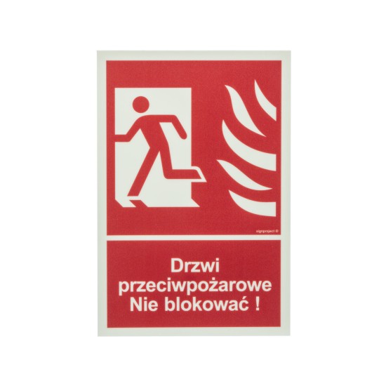 EG-tablice Drzwi przeciwpożarowe. Nie blokować