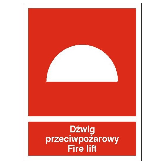 EG-tablice "Dźwig przeciwpożarowy Fire lift"