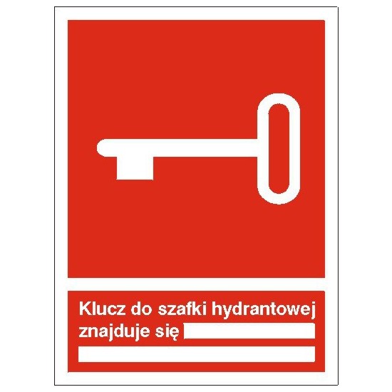 EG-tablice "Klucz do szafki hydrantowej znajduje się..."