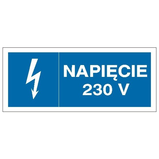 EG-tablice "Napięcie 230 V" pozioma