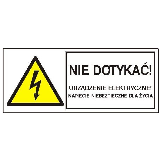 EG-tablice "Nie dotykać! Urządzenie elektryczne! Napięcie niebezpieczne dla życia"