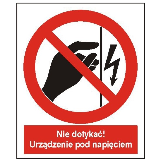 EG-tablice "Nie dotykać! Urządzenie pod napięciem!"