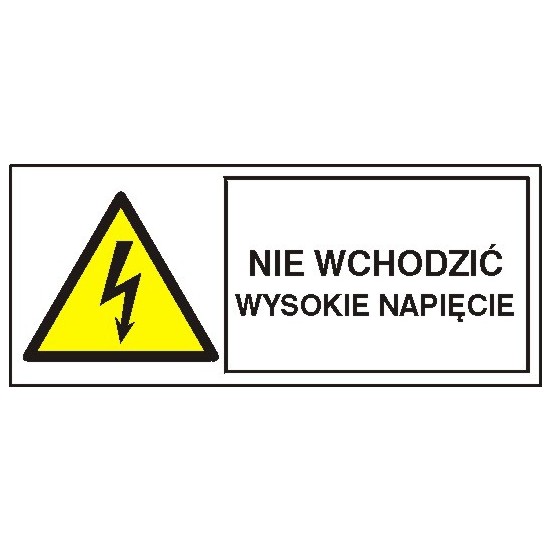 EG-tablice "Nie wchodzić! Wysokie napięcie!" pozioma