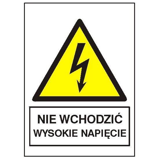 EG-tablice "Nie wchodzić! Wysokie napięcie!" pionowa