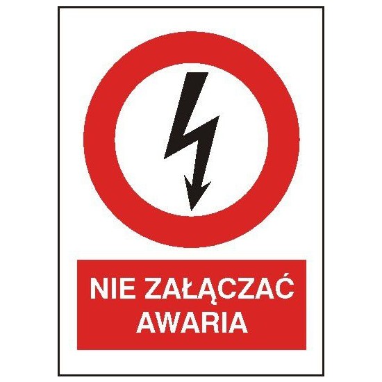 EG-tablice magnetyczna "NIE ZAŁĄCZAĆ AWARIA"