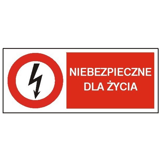 EG-tablice "Niebezpieczne dla życia" pozioma