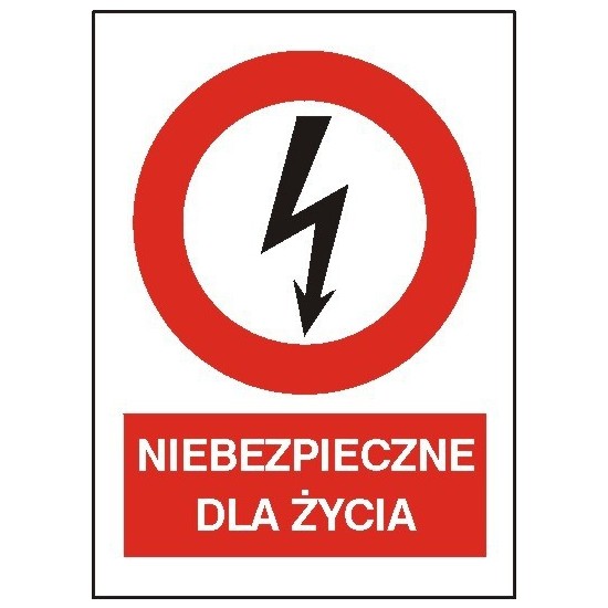 EG-tablice "Niebezpieczne dla życia" pionowa