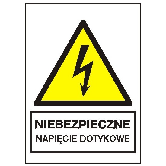 EG-tablice "Niebezpieczne napięcie dotykowe" pionowa