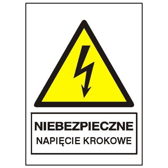 EG-tablice "Niebezpieczne napięcie krokowe" pionowa