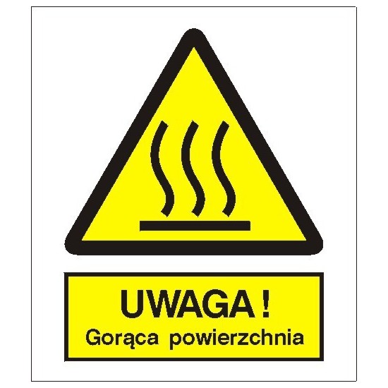 EG-tablice "Uwaga! Gorąca powierzchnia"