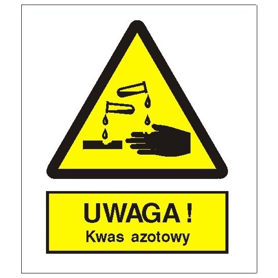 EG-tablice "Ostrzeżenie przed kwasem azotowym"