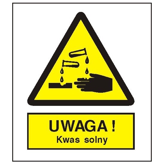 EG-tablice "Ostrzeżenie przed kwasem solnym"