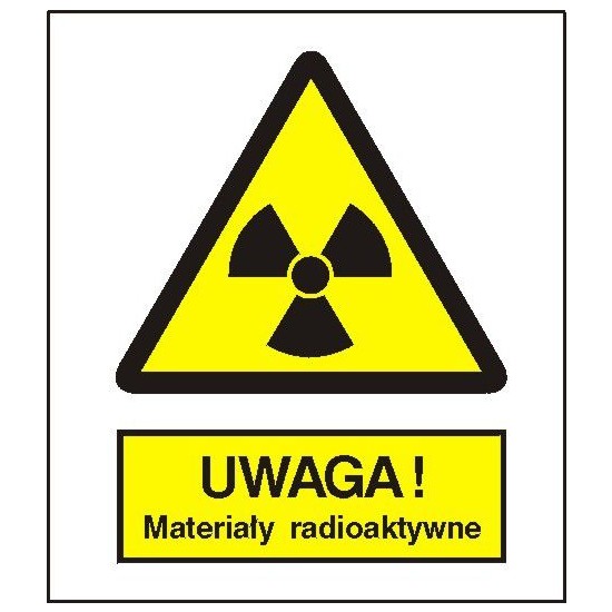 EG-tablice "Ostrzeżenie przed materiałami radioaktywnymi"