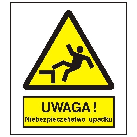 EG-tablice "Ostrzeżenie przed niebezpieczeństwem upadku"