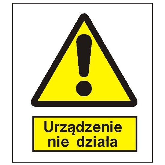 EG-tablice "Ostrzeżenie przed niedziałającym urządzeniem"