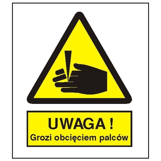 EG-tablice "Ostrzeżenie przed obcięciem palców"