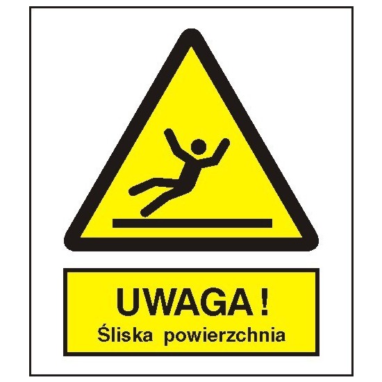 EG-tablice "Ostrzeżenie przed śliską powierzchnią"