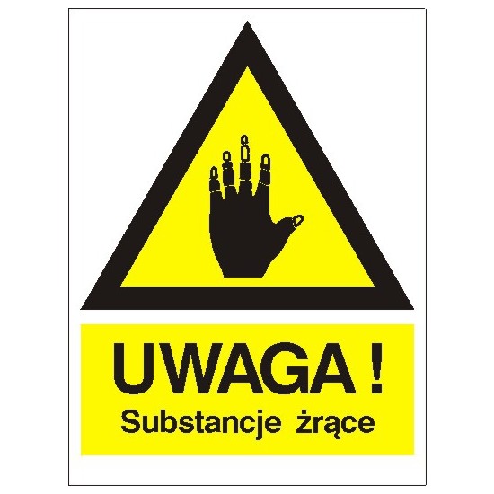 EG-tablice "Ostrzeżenie przed substancjami żrącymi"