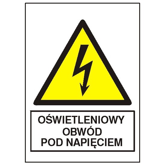 EG-tablice "Oświetleniowy obwód pod napięciem"