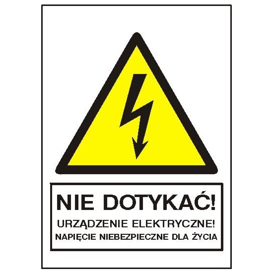 EG-tablice "Nie dotykać! Urządzenie elektryczne! Napięcie niebezpieczne dla życia"