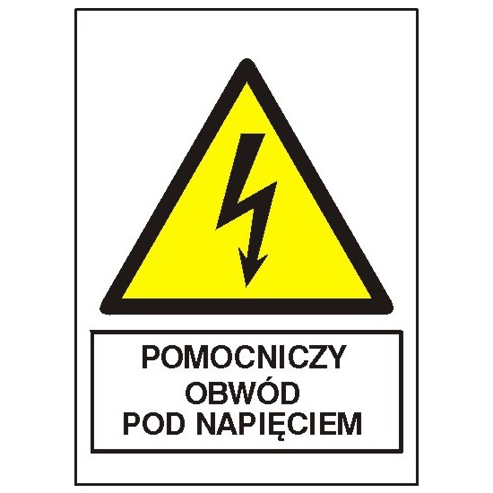 EG-tablice "Pomocniczy obwód pod napięciem" pionowa