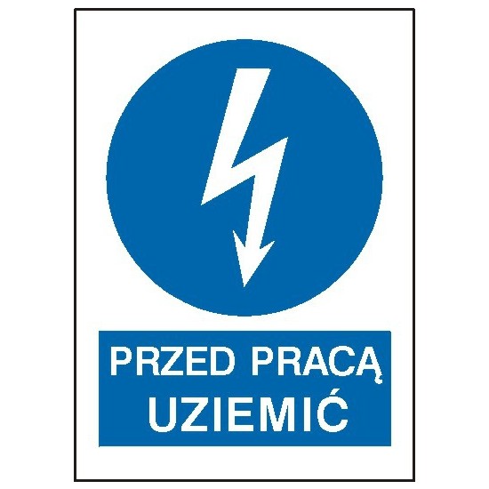 EG-tablice "Przed pracą uziemić" pionowa