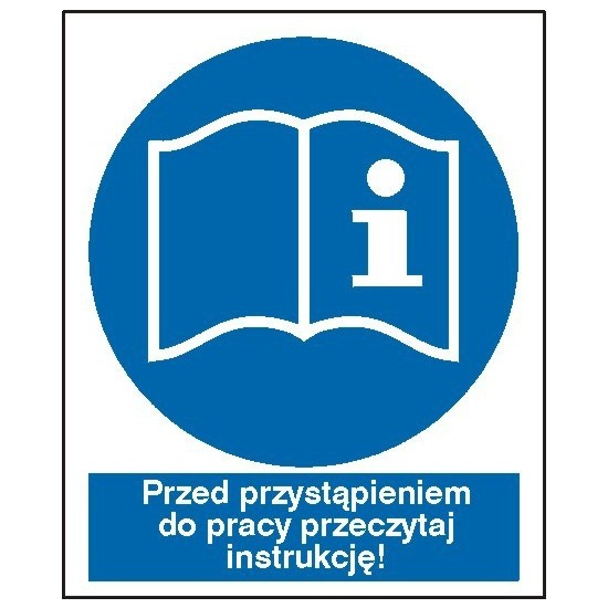 EG-tablice "Przed przystąpieniem do pracy przeczytaj instrukcję"