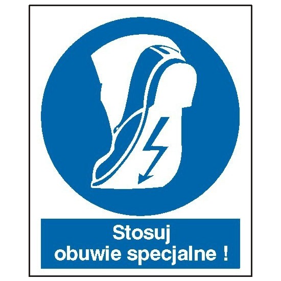 EG-tablice "Stosuj obuwie specjalne"
