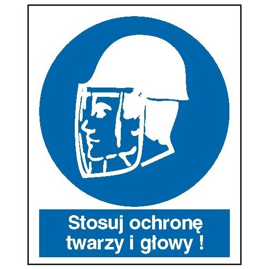 EG-tablice "Stosuj ochronę twarzy i głowy"