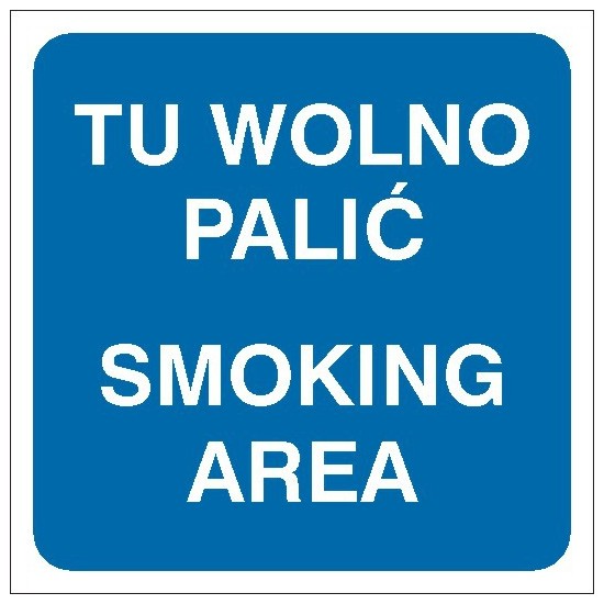 EG-tablice "Tu wolno palić Smoking area"