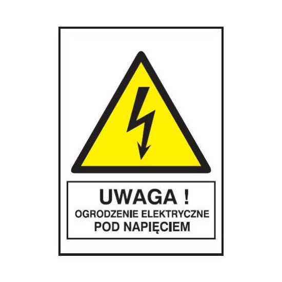 EG-tablice "Uwaga! Ogrodzenie elektryczne pod napięciem"