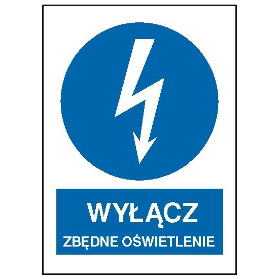 EG-tablice "Wyłącz zbędne oświetlenie" pionowa
