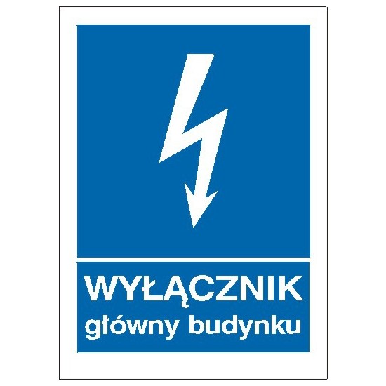 EG-tablice "Wyłącznik główny budynku" pionowa