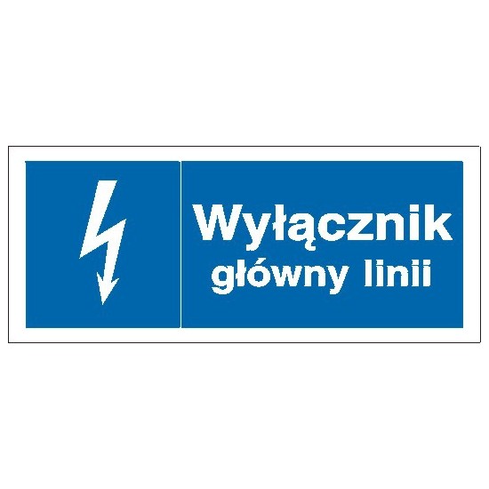 EG-tablice "Wyłącznik główny linii" pozioma