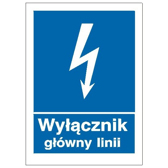 EG-tablice "Wyłącznik główny linii" pionowa