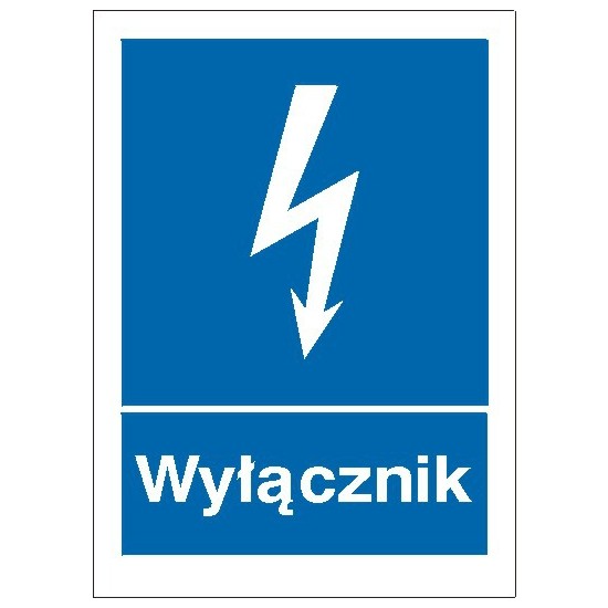 EG-tablice "Wyłącznik" pionowa