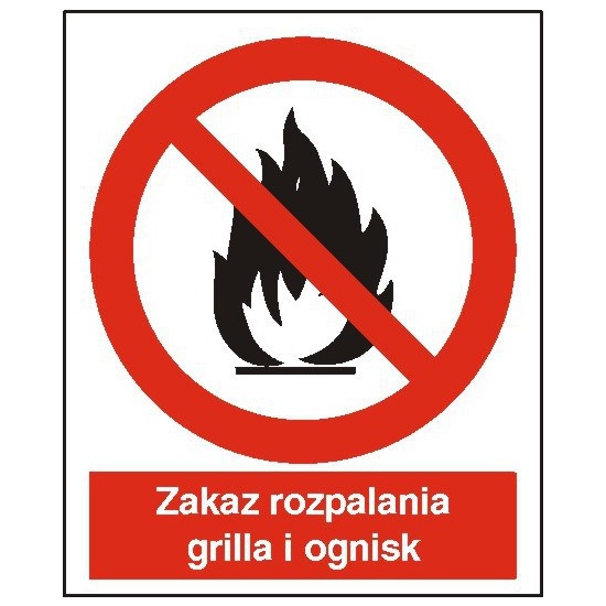 EG-tablice "Zakaz rozpalania grilla i ognisk"