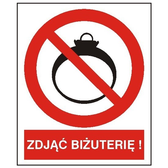 EG-tablice "Zakaz wchodzenia z biżuterią"