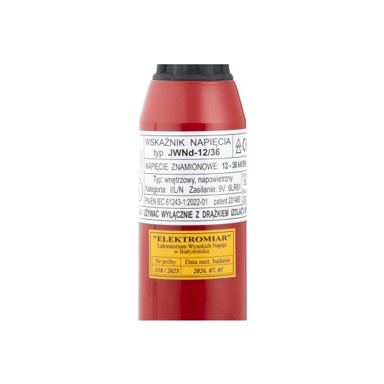 Jednobiegunowy akustyczno-optyczny drążkowy wskaźnik napięcia typ JWNd