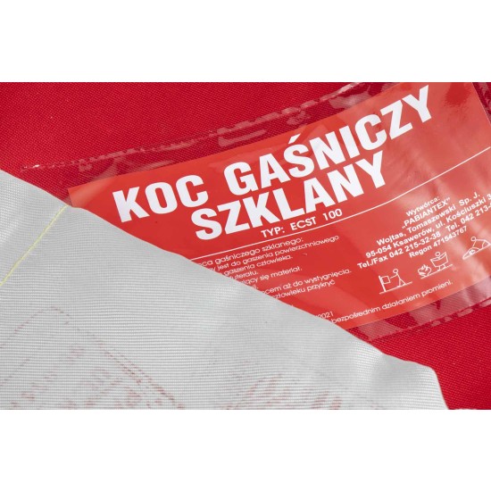 Koc gaśniczy ECST 100 do gaszenia pożarów 120 x 180 cm