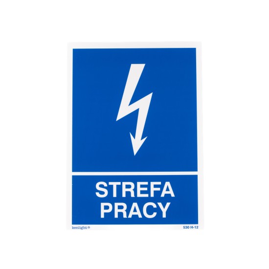 EG-tablica ostrzegawcza pionowa „Strefa pracy” – znak elektryczny BHP